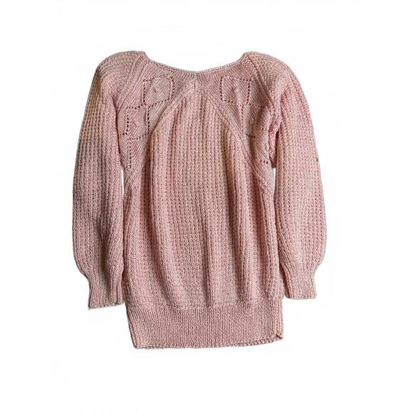 Collectible 1980s Nannell Hand Knit Pink Angora Blend Sweater Women’s M - Picture 6 of 6